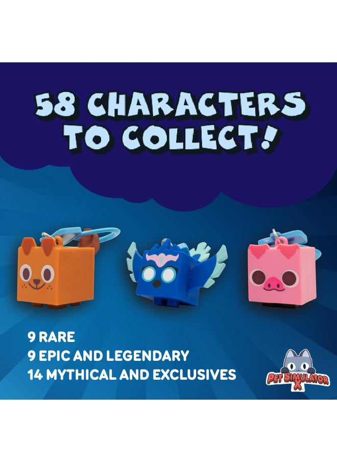 PET Simulator X - Mystery Pet Minifigure Toys with Collector Clip - Blind Bags 24 Pack Box and Chance of DLC Code - Surprise Collectable