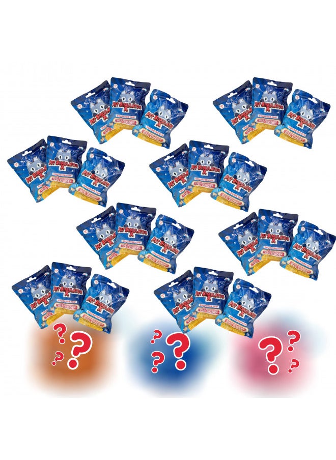 PET Simulator X - Mystery Pet Minifigure Toys with Collector Clip - Blind Bags 24 Pack Box and Chance of DLC Code - Surprise Collectable