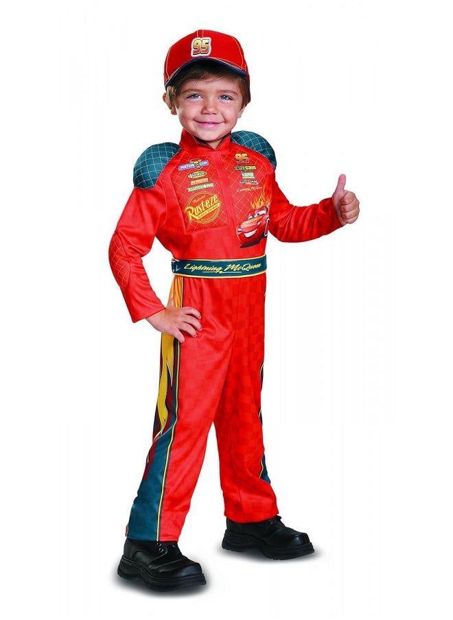 Cars 3 Lightning Mcqueen Classic Toddler Costume, Red, Medium (3T-4T)