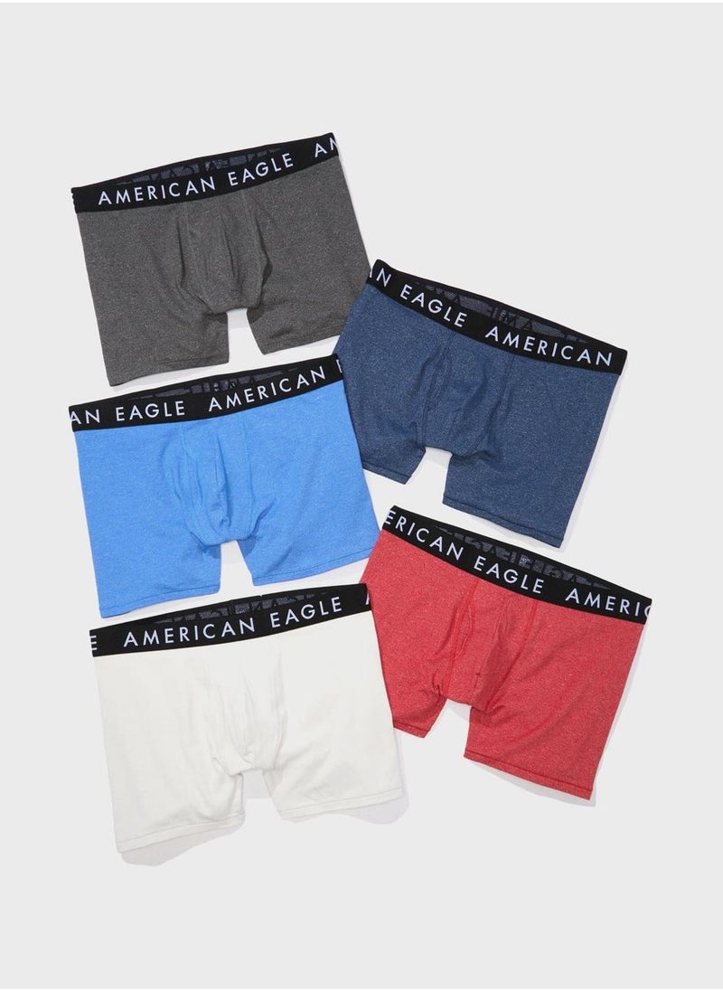 5 Pack Logo Boxer Briefs (Mid-length)