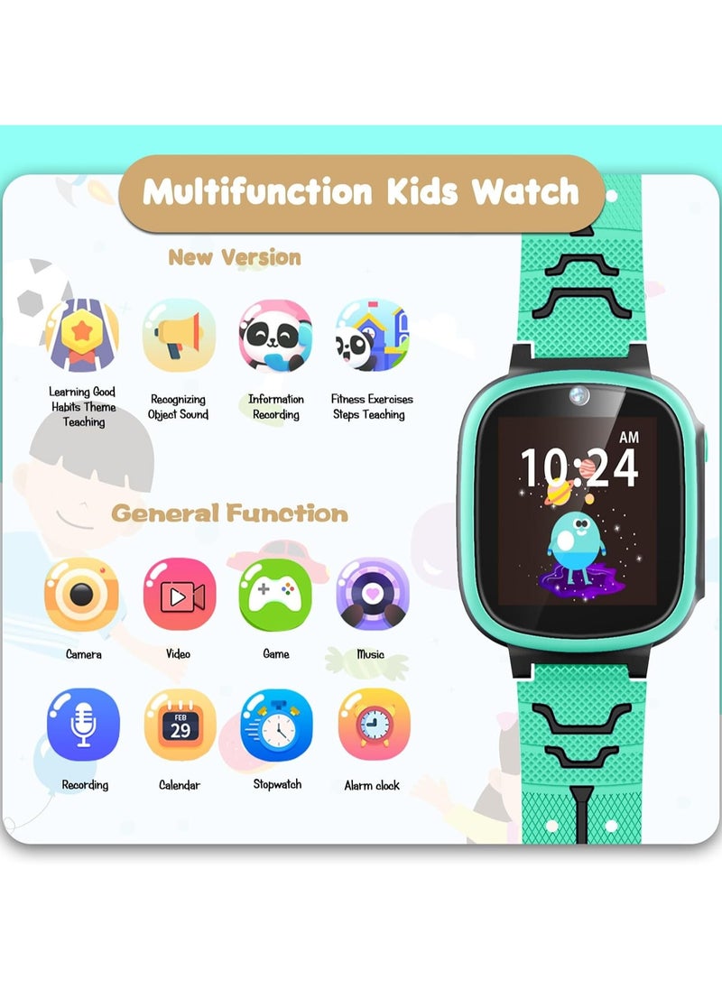 Kids Watch Birthdays Gifts for 3 4 5 6 7 8 9 Year Old Boys Girls,Toys for Girl Boys Age 4-9,Smart Watch for Kids with Touchscreen Camera Video Music Games Alarm (Green)