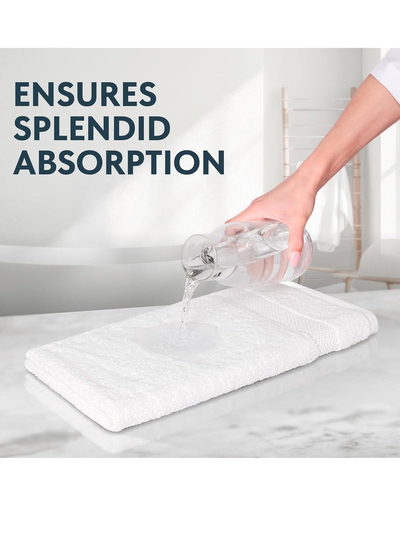 WhiteClassic Luxury Cotton Washcloths - Large Hotel Spa Bathroom Face Towel | 12 Pack | White