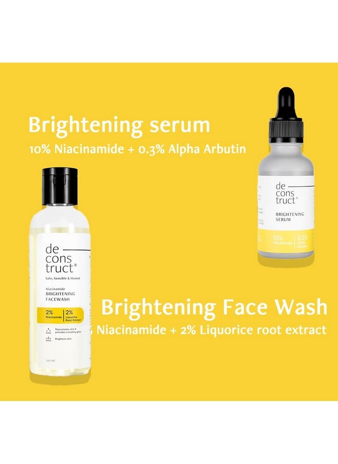 Clear & Bright Combo: Serum For Dark Spots & Face Wash For Skin Brightening | Clearing Serum (30Ml) And Brightening Face Wash | Pack Of 2