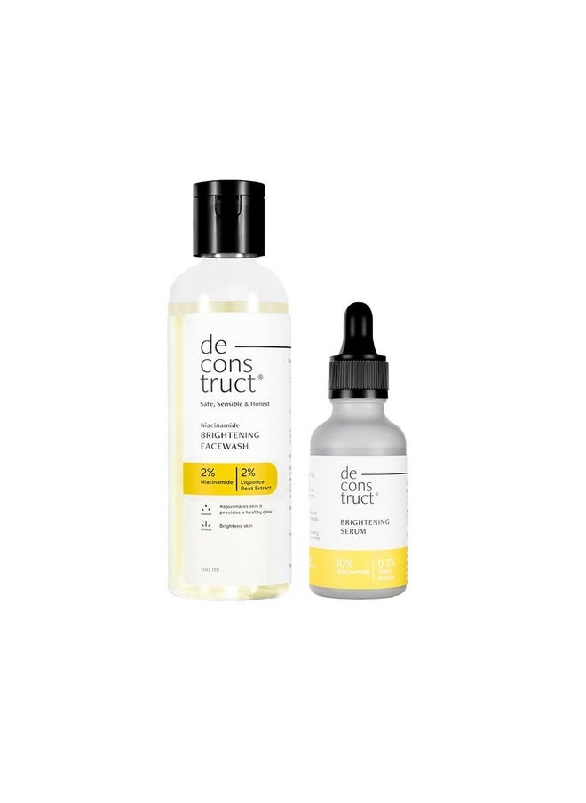Clear & Bright Combo: Serum For Dark Spots & Face Wash For Skin Brightening | Clearing Serum (30Ml) And Brightening Face Wash | Pack Of 2