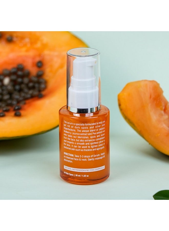 Herbals Papayaclean Anti Blemish Serum For All Skin Types | Lightens Blemishes & Hydrates Skin With Deep Cleansing | Enriched With Papaya, Pea Extract & Mulberry Extract 30Ml (Pack Of 2)
