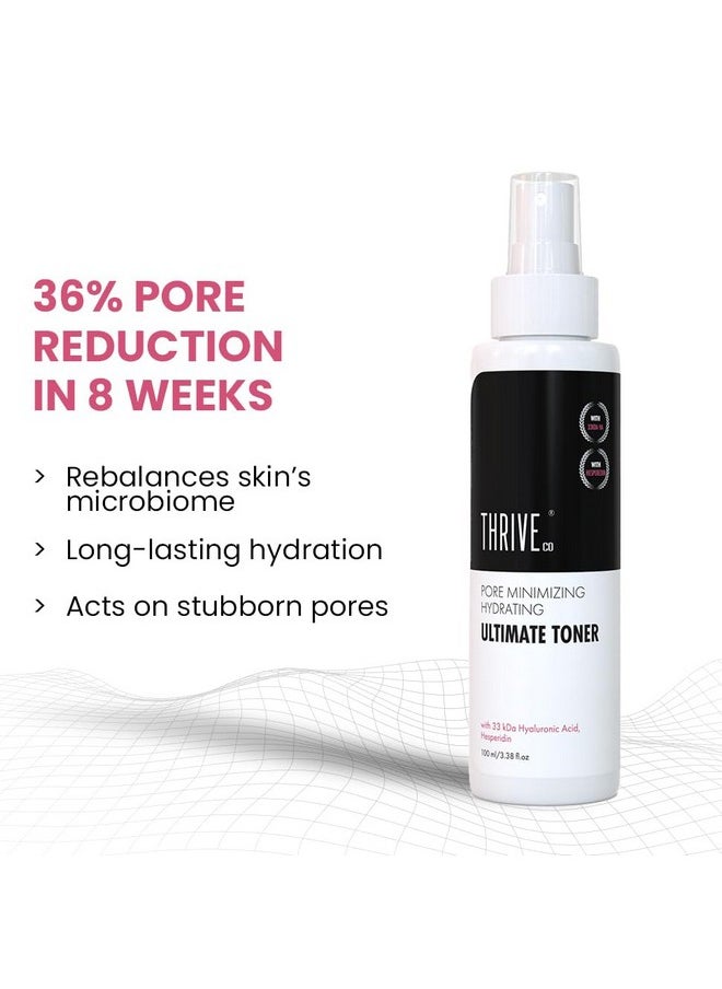Pore-Minimizing Ultimate Toner | Clinically Proven | 36% Pore Reduction In 8 Weeks | Hydrating Face Toner For Glowing & Firm Skin | Hesperidin & Hyaluronic Acid | Men & Women | 100Ml