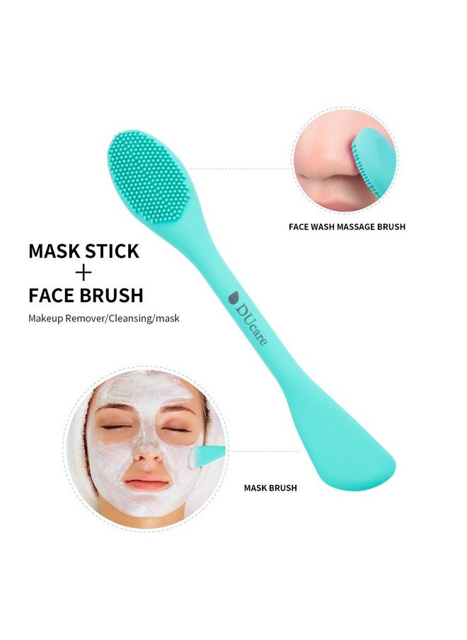 Silicone Face Brush Double-Ended Facial Cleansing Sponges 4 Pcs Soft Facial Cleansing Brush Mud,Clay Diy