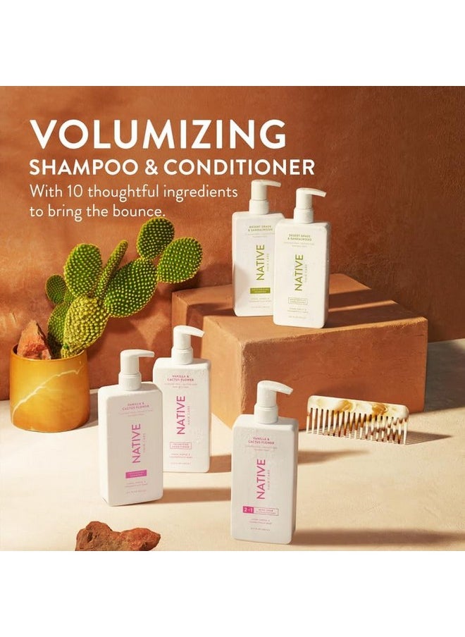 Vanilla & Cactus Flower Shampoo And Conditioner Contain Naturally Derived Ingredients |All Hair Type Color & Treated, Fine To Dry Damaged, Sulfate & Dye Free - 2-Pack