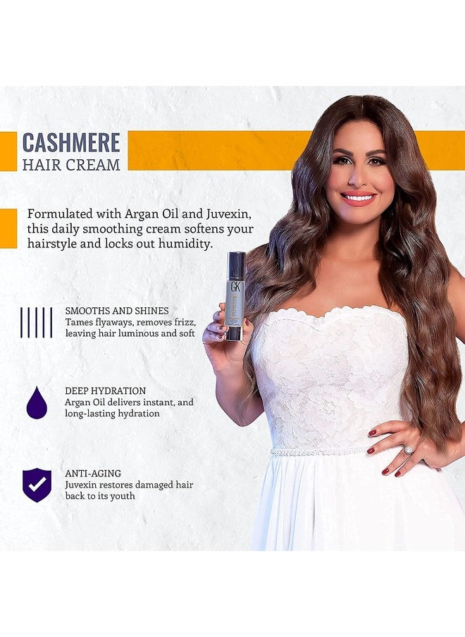 Global Keratin Cashmere Cream 50Ml Enriched With Argan Oil For Dry Frizzy Dull Curly Hair