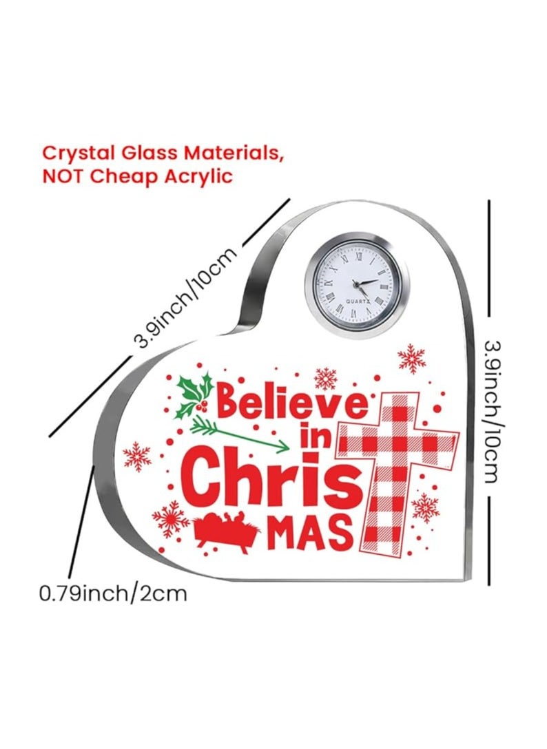 Christmas Heart-Shaped Crystal Clock Gift-Thoughtful Presents Gifts For Your Friends And Family