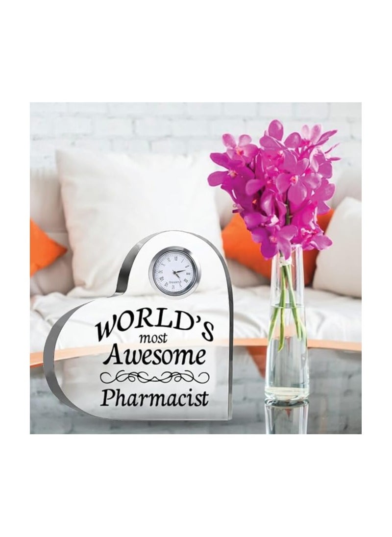 Pharmacist Heroes-Heartfelt Gifts For Pharmacist Day-Gift Ideas-Heart-Shaped Crystal Clock-Gift For Pharmacist Day