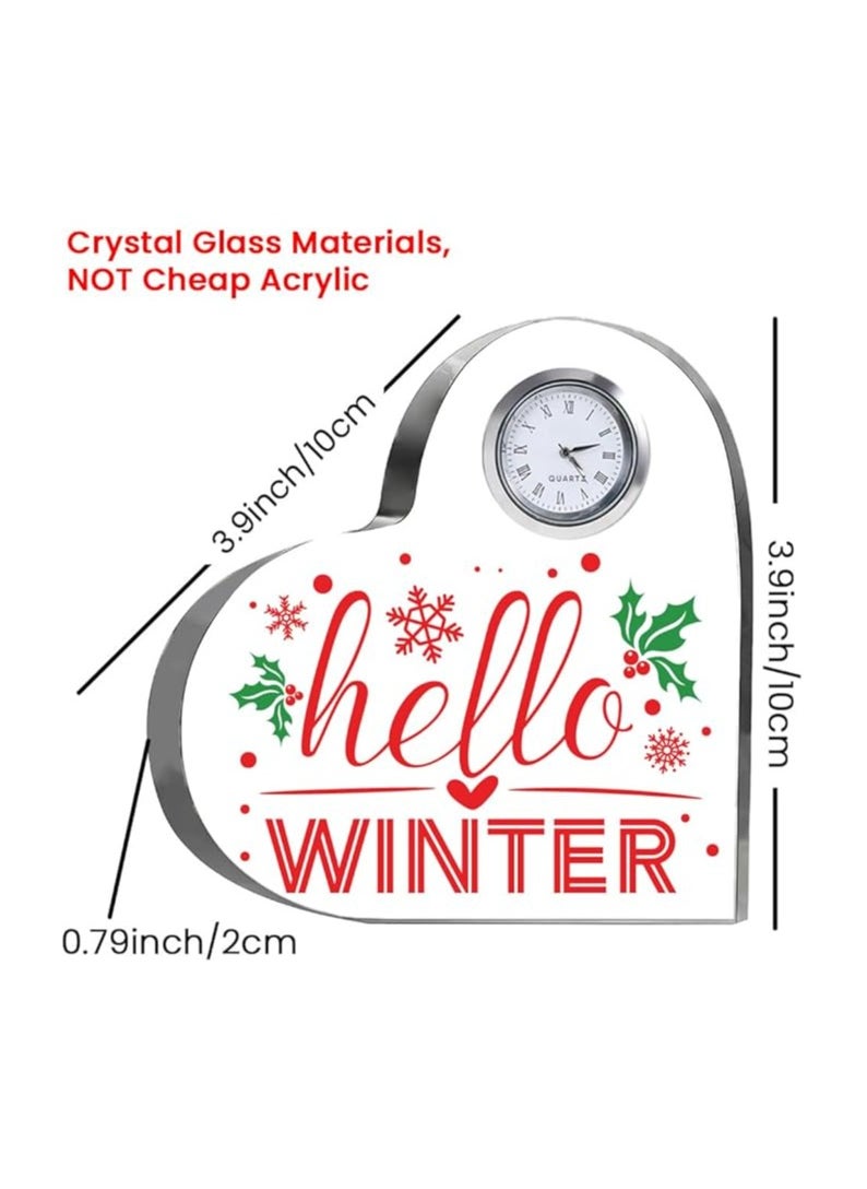 Christmas Heart-Shaped Crystal Clock Gift-Thoughtful Presents Gifts For Your Friends And Family