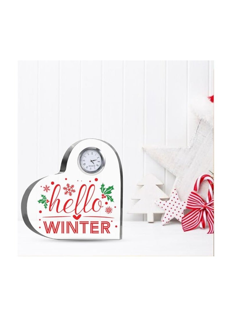 Christmas Heart-Shaped Crystal Clock Gift-Thoughtful Presents Gifts For Your Friends And Family