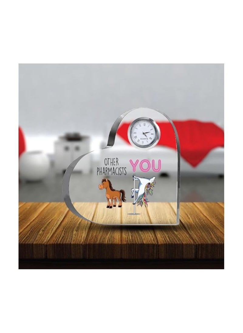 Pharmacist Heroes-Heartfelt Gifts For Pharmacist Day-Gift Ideas-Heart-Shaped Crystal Clock-Gift For Pharmacist Day