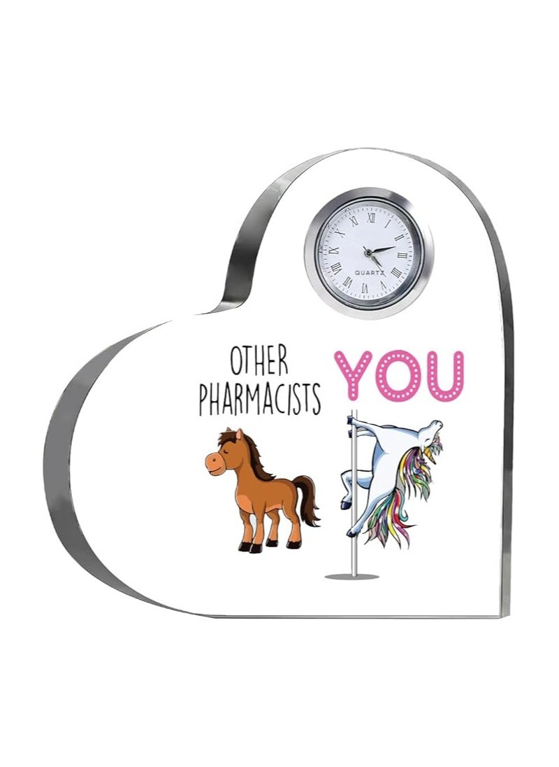 Pharmacist Heroes-Heartfelt Gifts For Pharmacist Day-Gift Ideas-Heart-Shaped Crystal Clock-Gift For Pharmacist Day