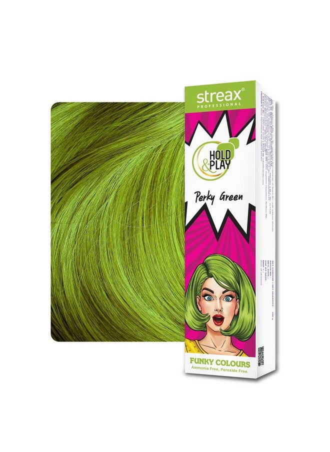 Hold & Play Funky Colour, Hair Color, 100G - Perky Green