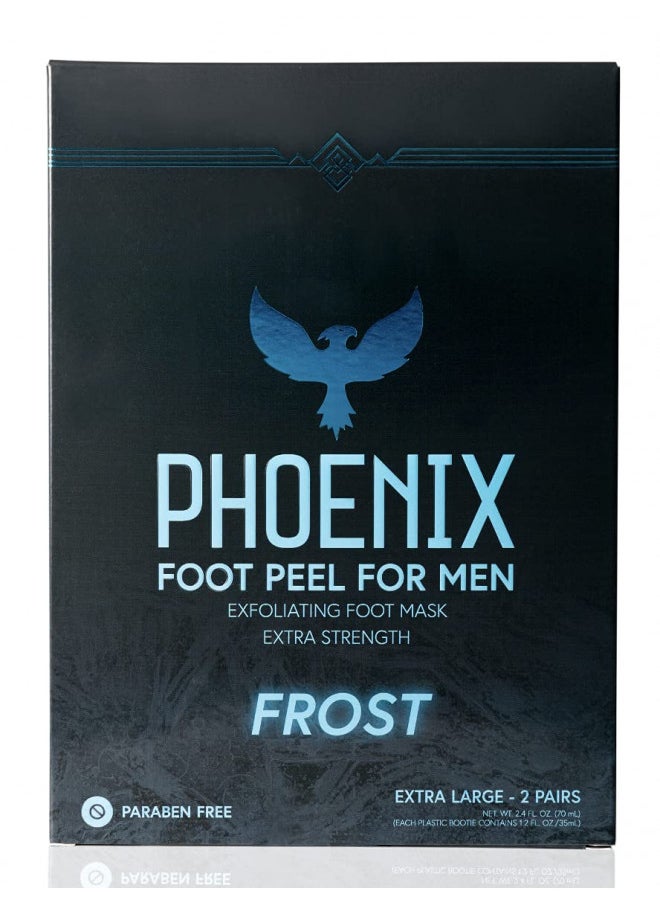 (Pack of 2) Phoenix Foot Peel for Men - Extra Large - Extra Strength - Menthol - Exfoliating Dry Feet Treatment - Callus Remover - Paraben Free