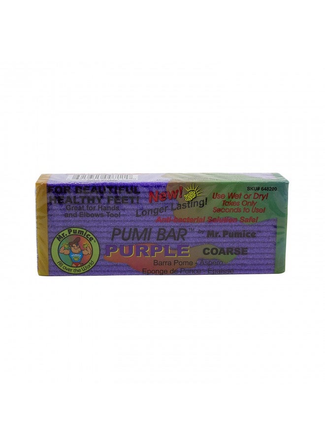 Mr. Pumice Purple Pumi Bar (Single): Extra-Coarse Callus Remover, Pedicure Stone And Ped File Scrubber For Smooth Feet And Heels