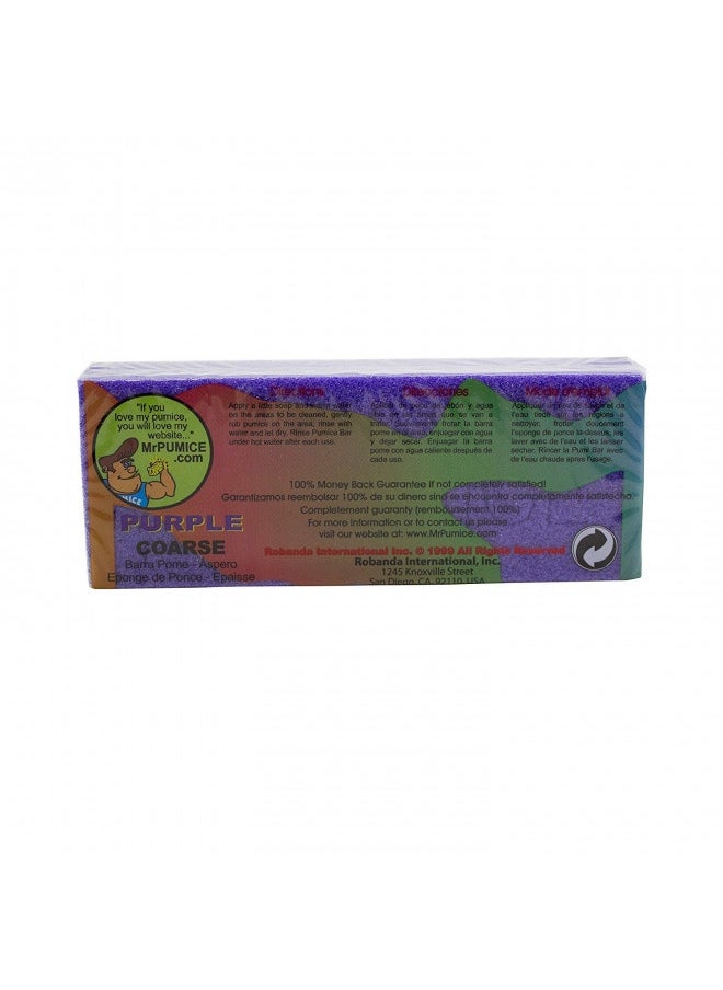 Mr. Pumice Purple Pumi Bar (Single): Extra-Coarse Callus Remover, Pedicure Stone And Ped File Scrubber For Smooth Feet And Heels
