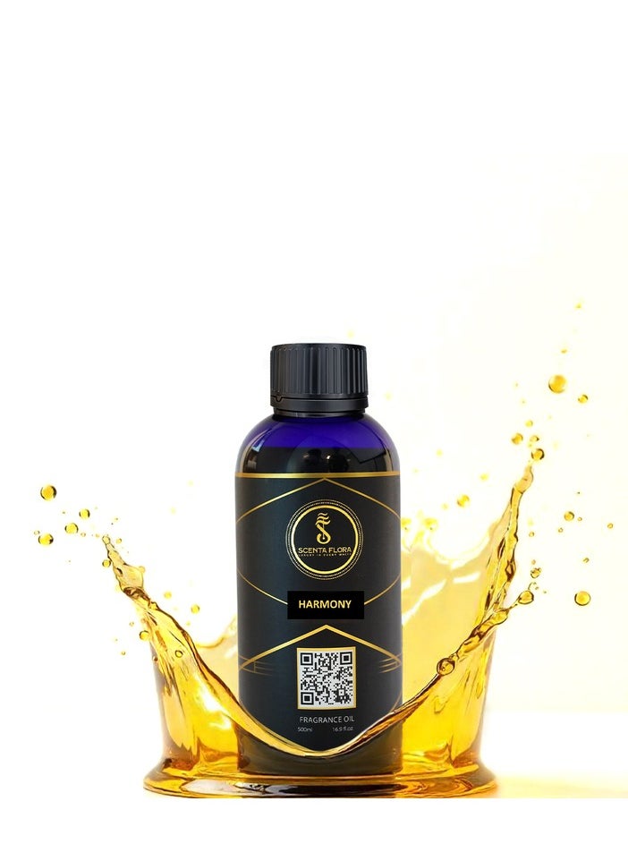 HARMONY - Diffuser Aroma Oil  | A Blend of Jasmine, Floral, and Amber | Ideal for living rooms, bedrooms, or offices | Designed to Enrich Any Space - Aromatherapy (500ml)