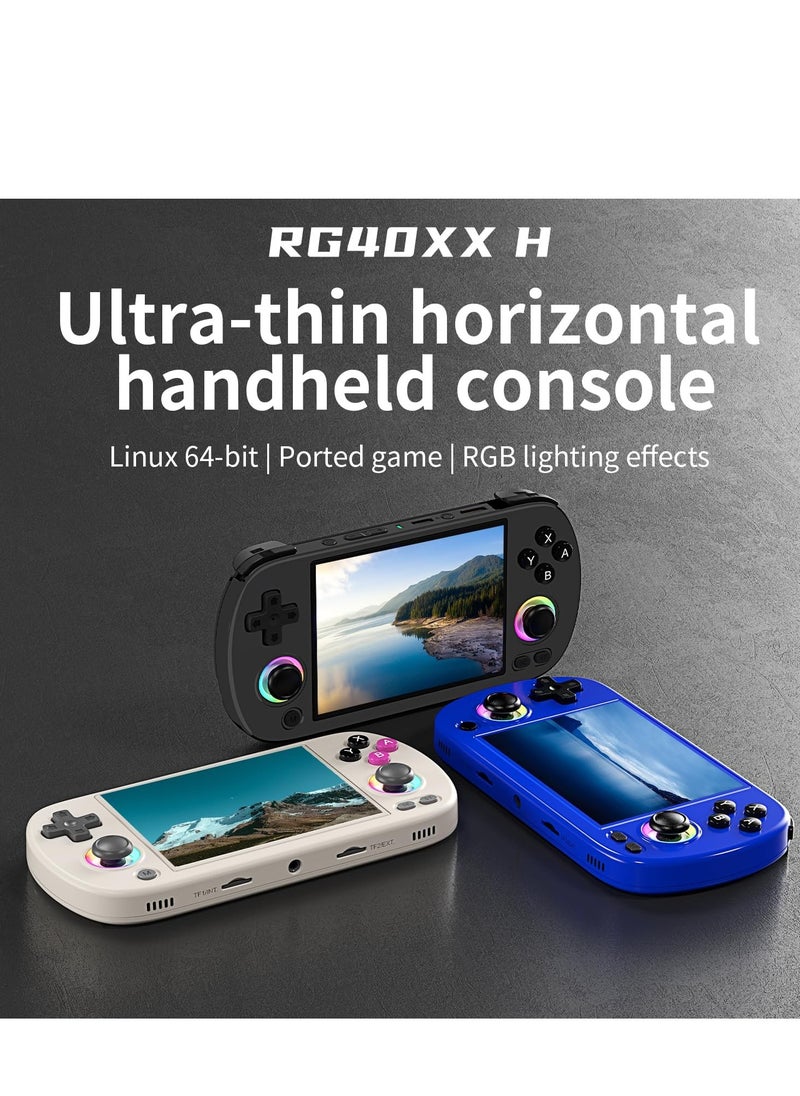 RG40XX H Retro Handheld Game Console, 4.0 Inch IPS Screen Linux System Built-in 64G TF Card 5488 Games Support HDMI TV Output 5G WiFi Bluetooth 4.2