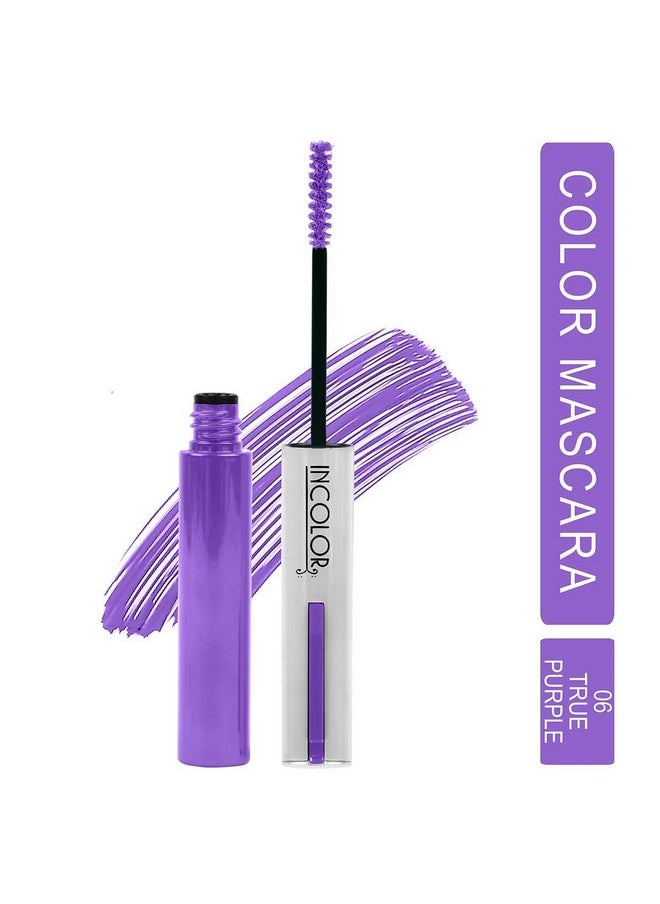 Set Of 2, Light Weight Colorful Natural Mascara, Smudge Proof & Long Lasting Eye Makeup Tool For Personal & Professional, True Purple & Blueberry Pop, 6Ml Each