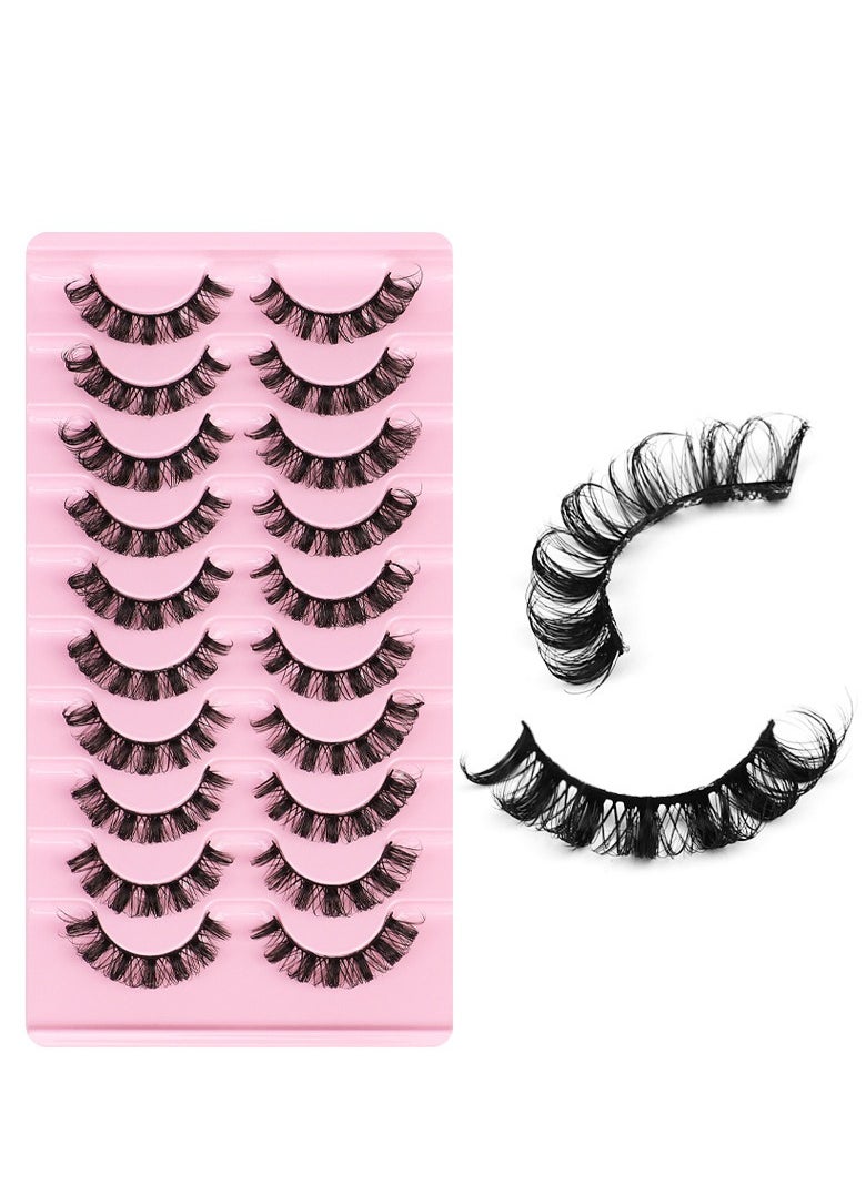 10-pairs High volume DD curvature nutrual false eyelashes for party and daily makeup DH06-02