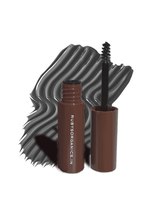 Tinted Eyebrow Gel With Castor Oil, Waterproof & Smudgeproof, Lifts, Shapes And Thickens Scanty Brows, Promotes Hair Growth, Natural & Non-Toxic, Face Makeup For Women - Ash (6Ml)