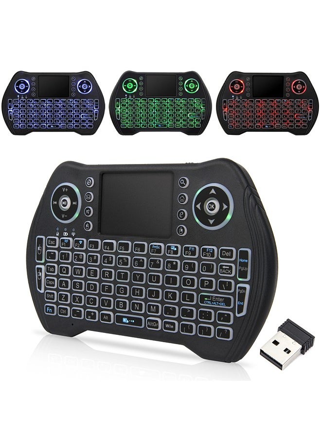 Backlit 2.4GHz Wireless Keyboard Touchpad Mouse Handheld Remote Control 3 Colors Backlight for Android TV BOX Smart TV PC Notebook