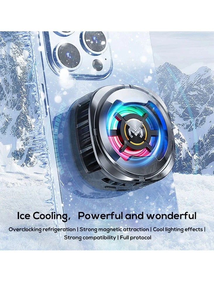 Cx06 Phone Cooler Cooling Fan With Rgb Light Magnetic Frosty Cooler Cooling Fan For Mobile Phone