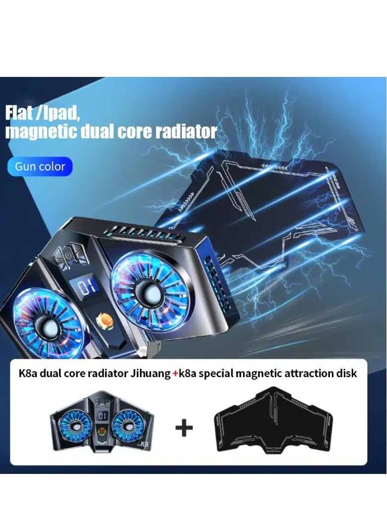 K8A Magnetic Radiator Dual Cooling Fan Cooler Semiconductor Mobile Phone Radiator