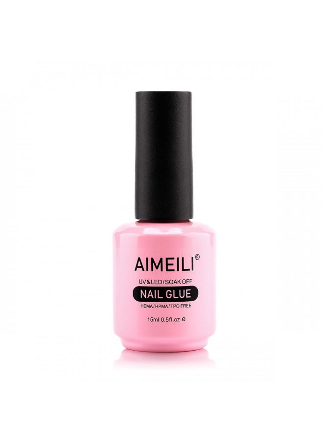 Aimeili 2 In 1 Nail Glue and Base Gel 15Ml For Acrylic Nails, Soak Off U V Led Strong Nail Glue Gel For False Nails and Press On Nails