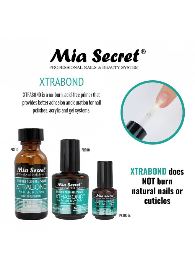 Mia Secret Professional Natural Nail Prep Dehydrate and Xtra Bond, Acid Free Primer Set. Superior Bonding Primer For Acrylic Powder and Gel Nail Polish. Nail, Long Lasting.