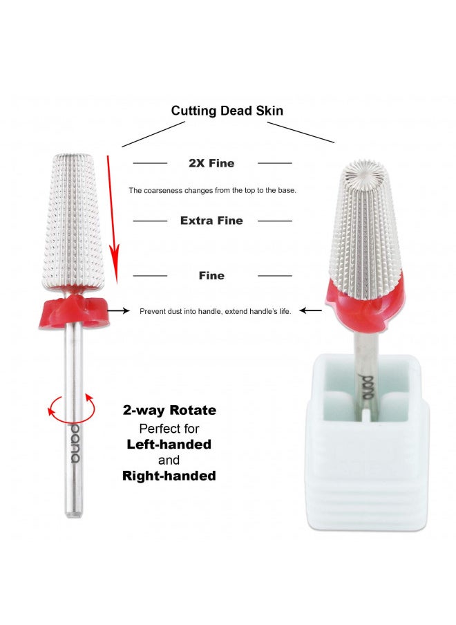 Pana Nail Carbide 5 In 1 Bit   Two Way Rotate Use For Both Left and Right Handed   Fast Remove Acrylic Or Hard Gel   3/32
