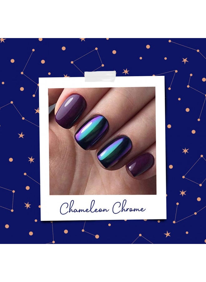 Prettydiva Chameleon Chrome Nail Powder   Ombre Chameleon Powders Chrome Nail  ment Mirror Finish, Color Shifting Nail  ment With Multi Chrome Nail Powder   Fairy