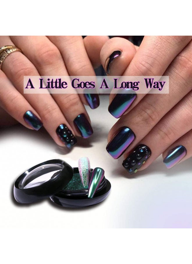 Prettydiva Chameleon Chrome Nail Powder   Ombre Chameleon Powders Chrome Nail  ment Mirror Finish, Color Shifting Nail  ment With Multi Chrome Nail Powder   Fairy