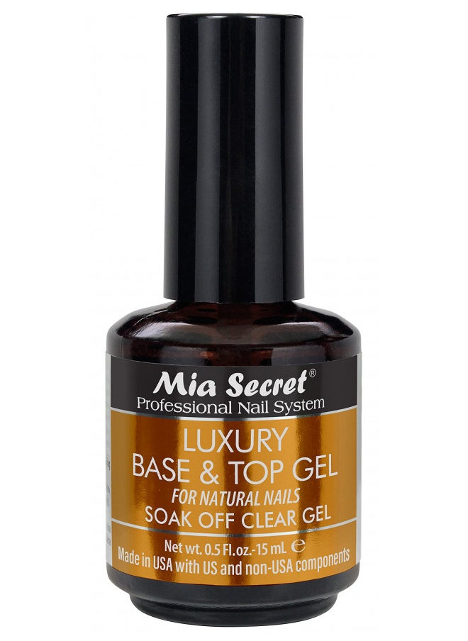 Mia Secret Luxury Base and Gel Top Coat For Gel Nail Polish, 15 Ml   Clear Gel Nail Polish   High Gloss Top Coat For Gel Polish   Base Coat For Gelux Gel Polish