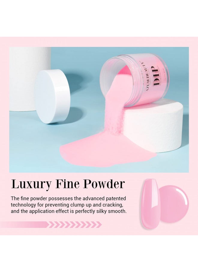 Azurebeauty Dip Powder Pink Color 2 Oz/56G, Nude Pink Dipping Powder French Nail Art Refill Manicure Salon Diy At Home For Gender Reveal Party