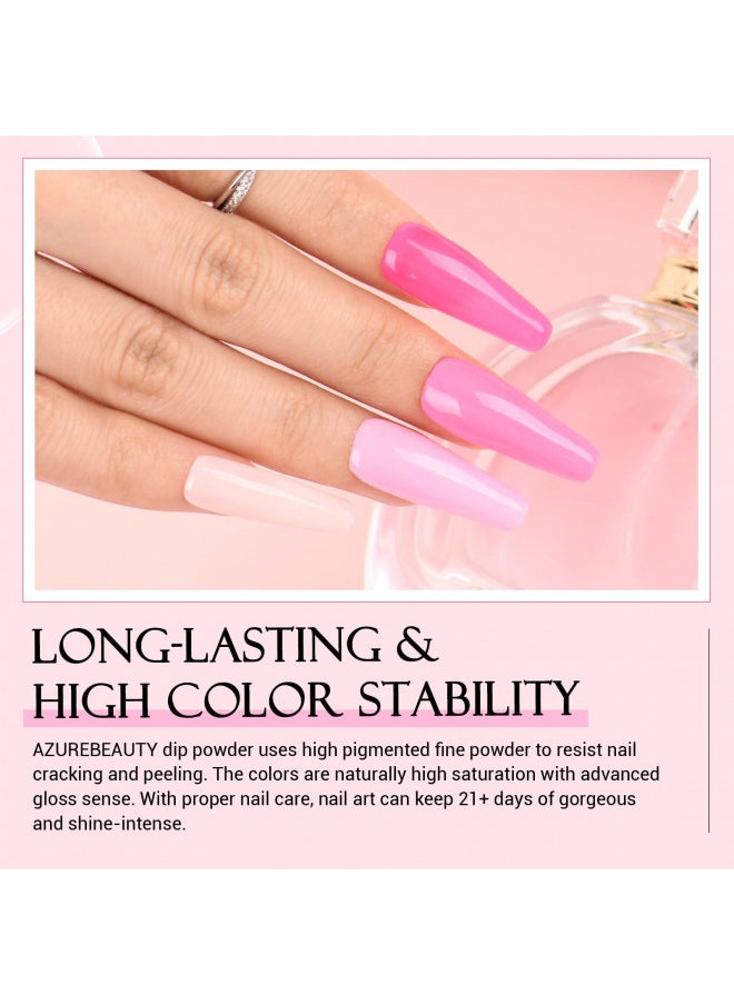 Azurebeauty Dip Powder Pink Color 2 Oz/56G, Nude Pink Dipping Powder French Nail Art Refill Manicure Salon Diy At Home For Gender Reveal Party
