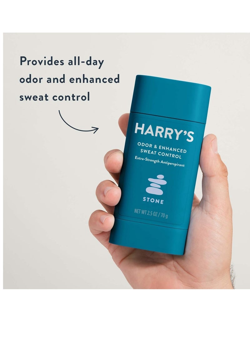 Harry's Extra-Strength Antiperspirant - Odor & Enhanced Sweat Control Antiperspirant for Men - Stone 2.5 Ounce (Pack of 3)
