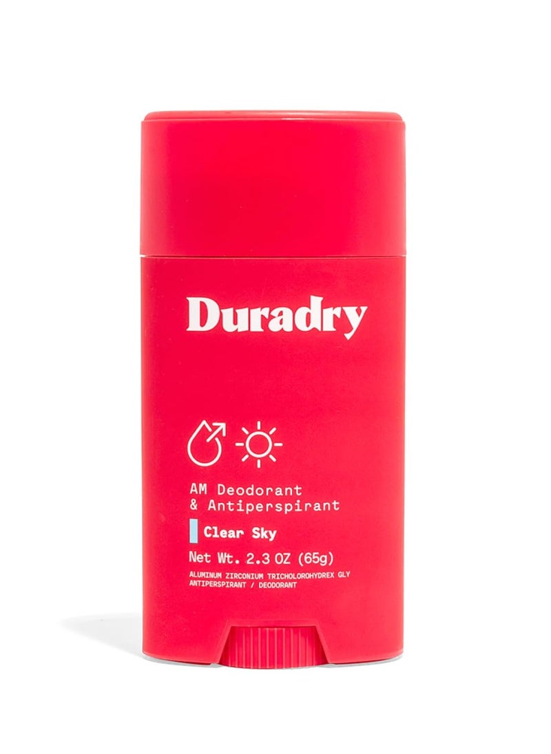 Duradry Antiperspirant Deodorant for Women and Men - Anti Sweat Maximum Strength Deodorant, Excessive Sweat Protection for Armpits, Naturally Neutralize Odor - Clear Sky, 2.3 Oz