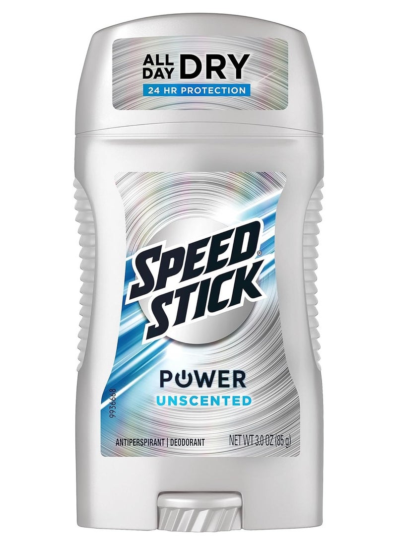 Speed Stick Men's Antiperspirant Deodorant, Unscented, 3 Ounce, 4 Pack