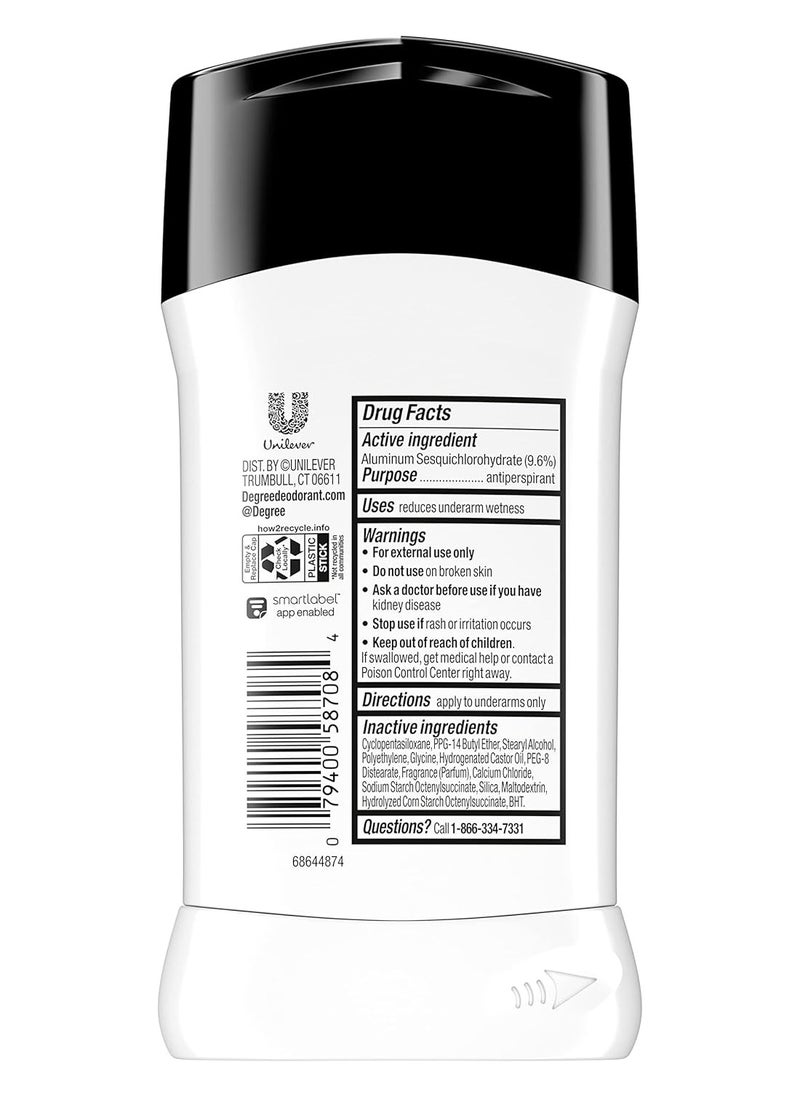 Degree Men UltraClear Antiperspirant Deodorant Black + White 72-Hour Sweat & Odor Protection Antiperspirant For Men With MotionSense Technology 2.7 Ounce (Pack of 4)