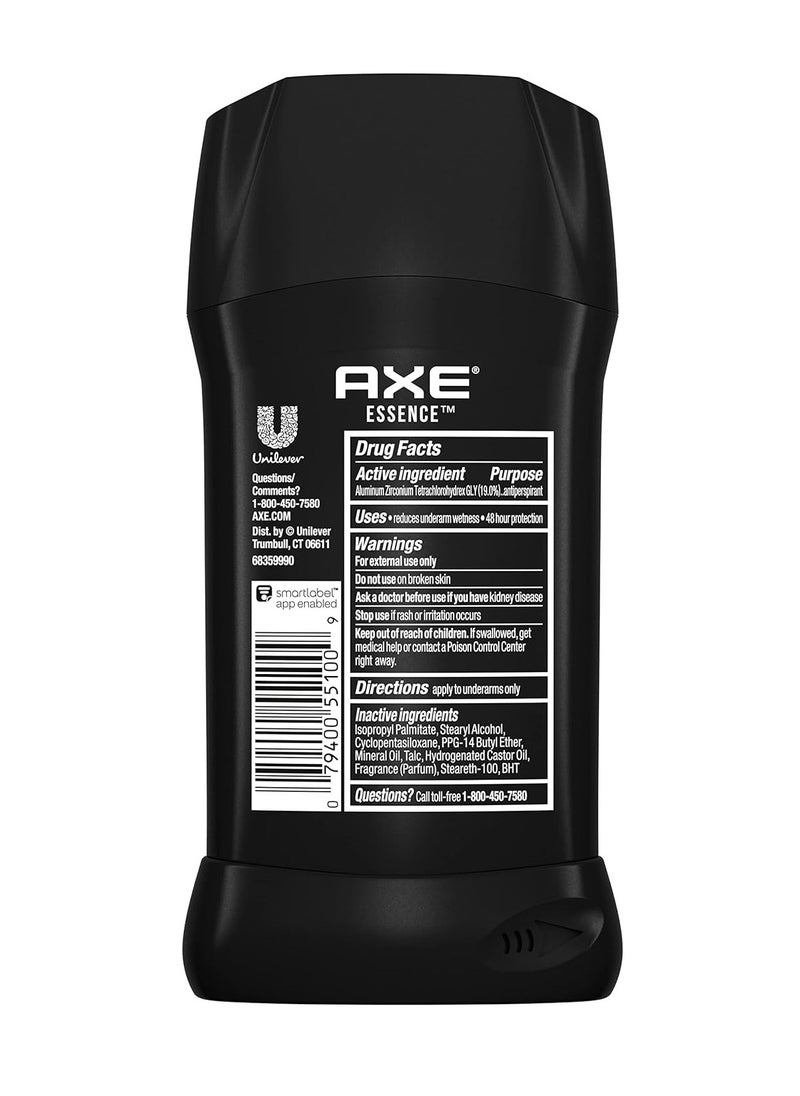 AXE Antiperspirant Deodorant for Men Essence 4 Count 48H Sweat & Odor Protection for Long Lasting Freshness, Black Pepper & Cedarwood 48 Hour Anti Sweat Mens Deodorant 2.7 oz