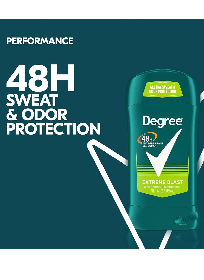 Degree Men Original Protection Antiperspirant Deodorant Extreme Blast 48-Hour Sweat and Odor Protection Antiperspirant For Men 2.7 oz