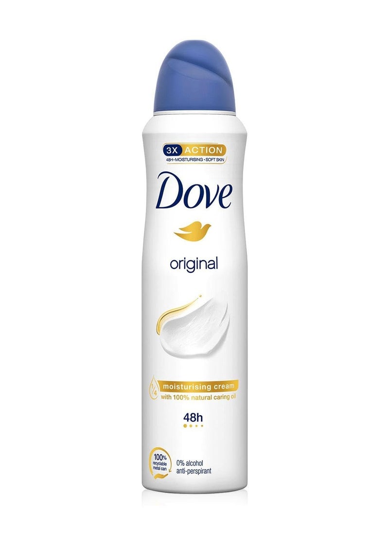 Dove Original Aerosol AntiPerspirant Deodorant 150ml Pack of 3