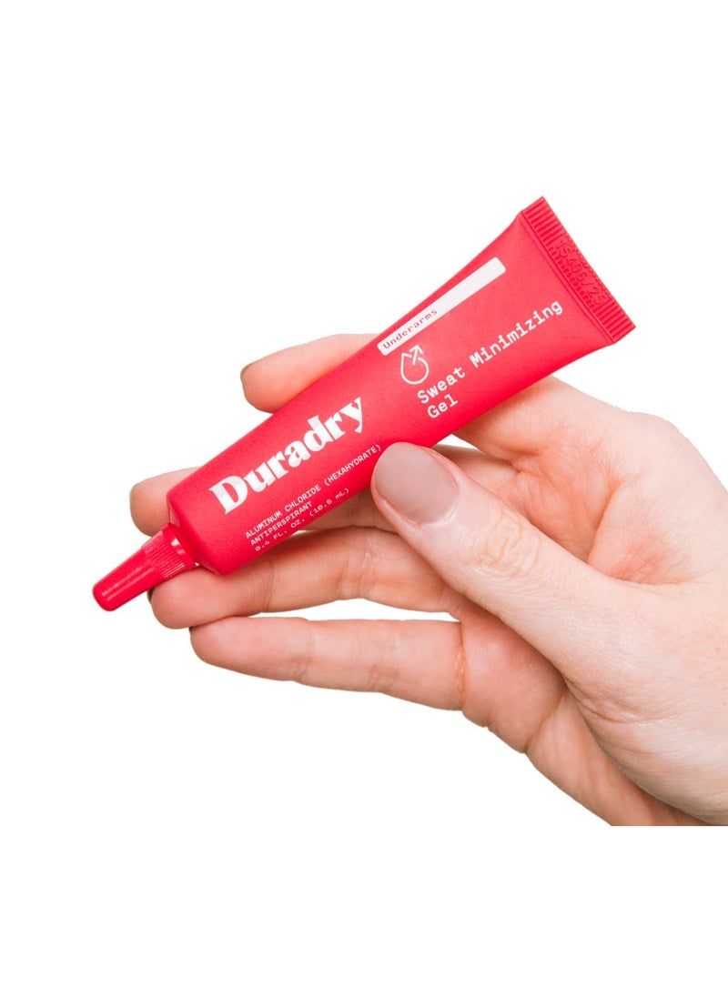 Duradry Antiperspirant Gel - Anti-Sweat, Unscented Deodorant Gel for Men and Women, Helps with Armpit Sweat Prevention, Odor Protection, Cruelty Free, Paraben Free, Vegan - 0.4 Fl Oz