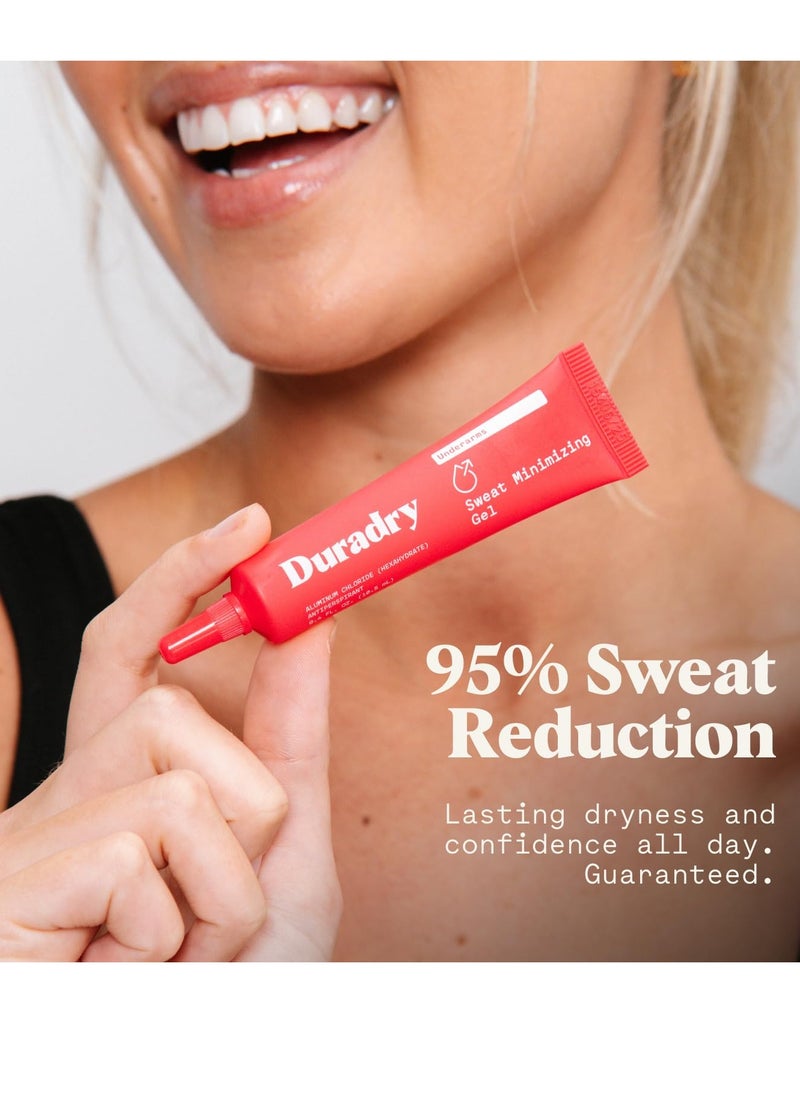 Duradry Antiperspirant Gel - Anti-Sweat, Unscented Deodorant Gel for Men and Women, Helps with Armpit Sweat Prevention, Odor Protection, Cruelty Free, Paraben Free, Vegan - 0.4 Fl Oz