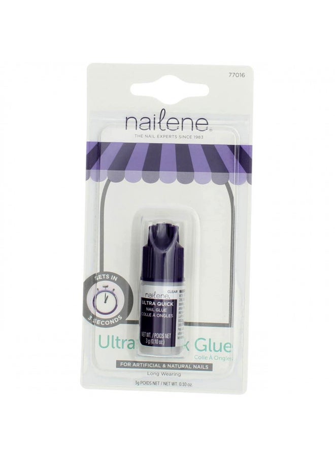 Nailene 0.10 Ounce Ultra Quick Nail Glue - (3 Pack)