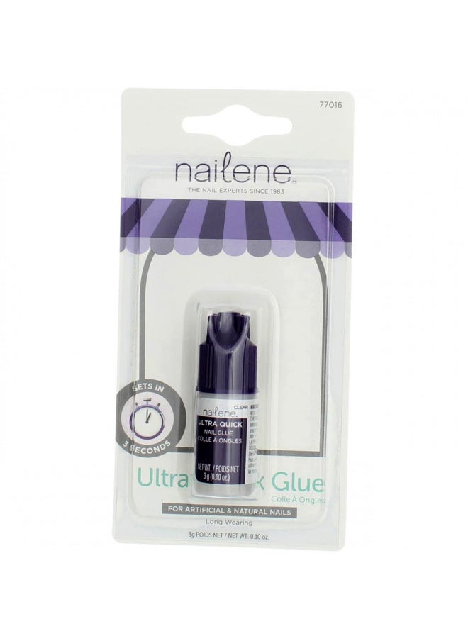 Nailene 0.10 Ounce Ultra Quick Nail Glue - (3 Pack)
